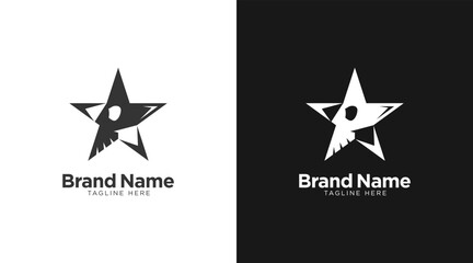 Obraz premium Star skull logo template. Skull crossbone icon vector logo design graphic symbol illustration