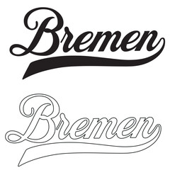 Bremen Germany Word and Outline Vector