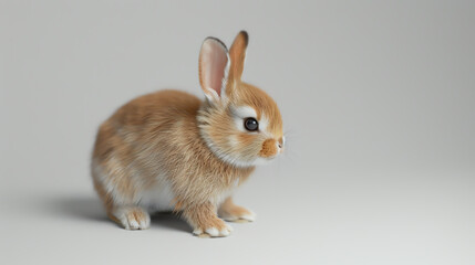 Craft a visually striking portrayal of a charming rabbit at a tilted angle