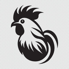 Fototapeta premium Chicken logo art design, vector illustration on transparent background