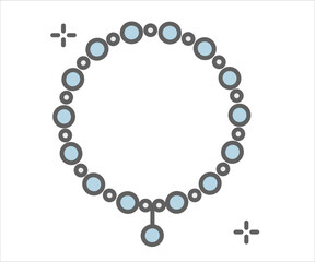 Jewelry logo of necklace design templates in trendy linear and minimal style. Vector emblems