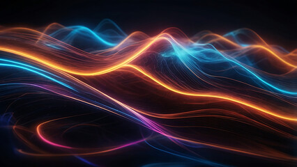 Sleek neon wave digital technology background