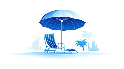 beach chair with umbrella