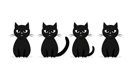 Obraz premium three black cats