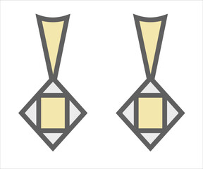 Jewelry logo of earrings design templates in trendy linear and minimal style. Vector emblems