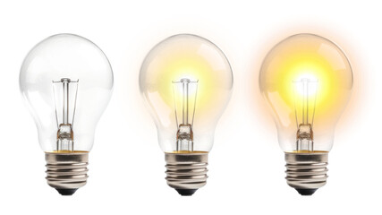 Light bulb png element set on transparent background