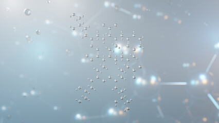 gadopiclenol molecular structure, 3d model molecule, elucirem, structural chemical formula view from a microscope