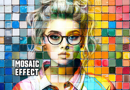 Mosaic Photo Effect with AI Elements