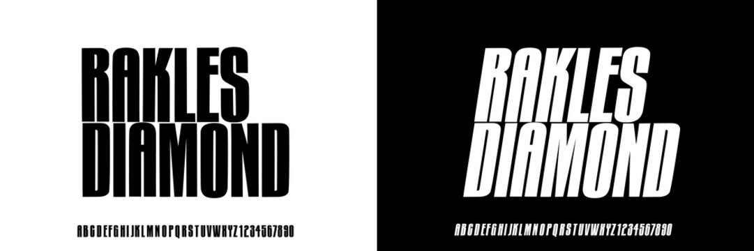 Modern Condensed Font. Alphabet, italic ,Uppercase Typography urban style condensed fonts for fashion, sport, technology, digital, music, movie, logo design, vector illustration