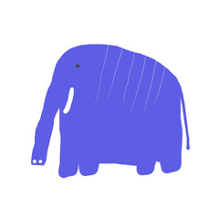 Cute jungle, rain forest composition, postcard with funny hand drawn doodle elephant african animal. Wild nature, mossy forest, wood t shirt print, cover, template, banner, poster, print.