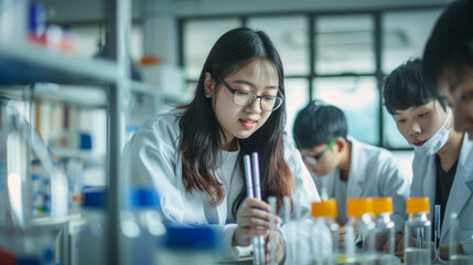 a Chinese tech team testing renewable energy solutions in a high-tech lab