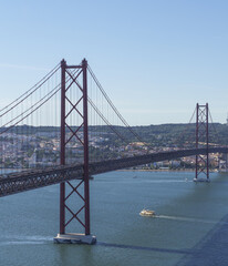 Lisbon. April 25th Bridge in the city of Lisbon, Portugal.