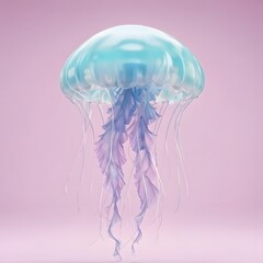 jellyfish on pastel background
