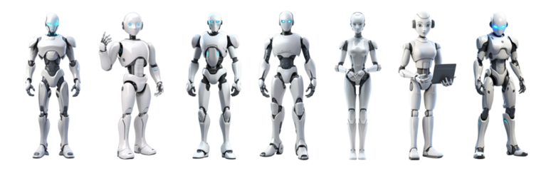 Humanoid Robot png on transparent background
