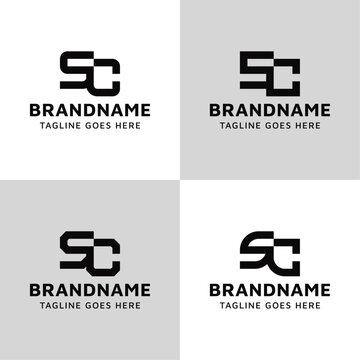 Letters SC Monogram Logo Set, suitable for any business with CS or SC initials