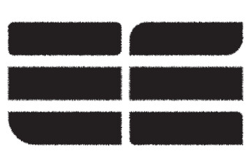 Collection of torn paper pieces. Black square frames with Irregular edges.Set of silhouettes of ripped rectangular shapes. Piece of grunge collage stickers.