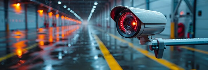 Obraz premium High-tech surveillance setup for industrial facilities