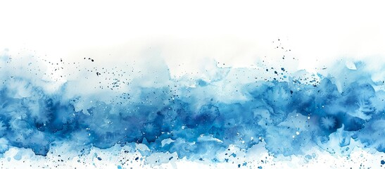 Blaue Kleckse aus Wasserfarbe, Aquarell