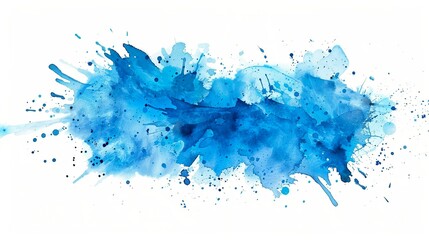 Fototapeta premium Blaue Kleckse aus Wasserfarbe, Aquarell