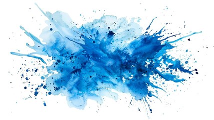 Naklejka premium Blaue Kleckse aus Wasserfarbe, Aquarell