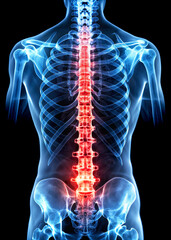 Human Spine Inflammation X-Ray Illustration