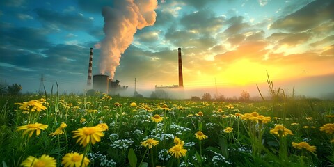 Understanding Environmental Pollution The Urgency for Sustainable Practices. Concept Pollution Effects, Sustainable Solutions, Environmental Impact, Recycling Initiatives, Clean Energy Sources