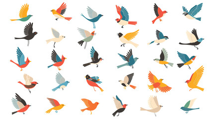 A set of bird graphics for web & design.