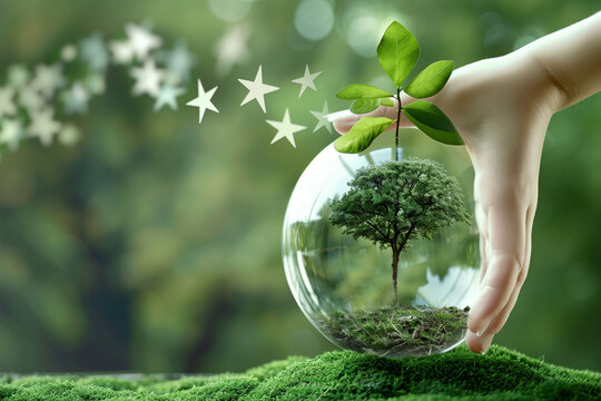 European Union Symbolism in the Context of Ecology, Ecology and European Union, environmental protection and sustainable developmen