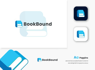 BookBound Logo Design Guide Icons and Templates for Libraries & Bookstores Symbols of Education and Knowledge in Flat Design Style Bookshop logotypes with books Vector illustrations
