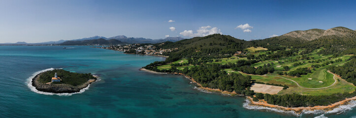 Club de Golf de Alcanada, Islas baleares. 27 de Febrero 2024 Golf from Alcanada, Alcudia Light House.