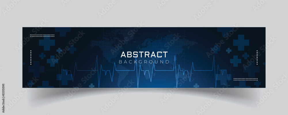 Sticker linkedin banner abstract shiny technology background