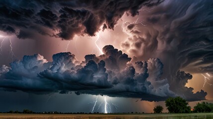 dark storm cloud with some lightning 