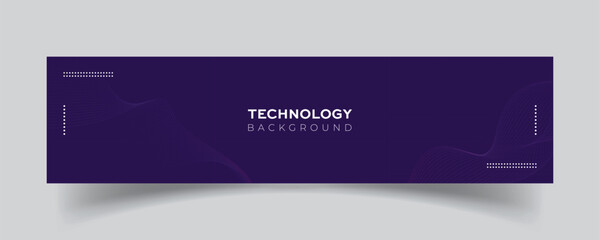 Linkedin banner with blue color technology abstract background