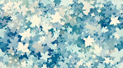 Soft Blue Leafy Abstract Background