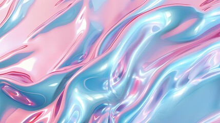 Fototapeta premium Abstract holographic iridescent neon liquid metal texture background. Colorful abstract gleaming fluid material..