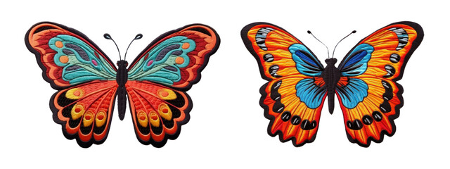 Embroidered butterfly png on transparent background