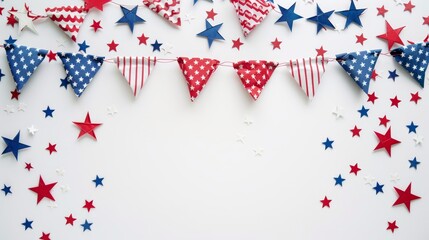 Obraz premium Studio shot of patriotic decorations with clear area for copy