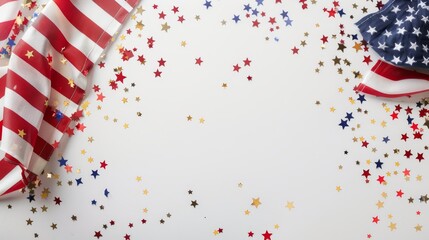 Obraz premium American flag and celebratory props with clear copy space