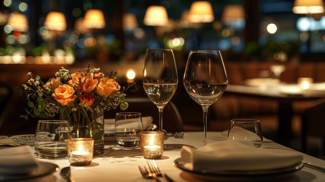 96. Exclusive fine dining experience with a gourmet menu, candlelit ambiance, and upscale service