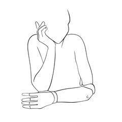 Personnage ligne fine amputé·e de trois quart