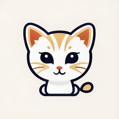 Obraz premium illustration of a cat. logo cat. icon cat. symbol cat. cat cute logo agency. logo app. logo promotion