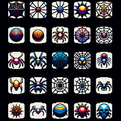 Pixel Art RPG Giant Spider Webs Sprite Sheet