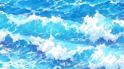 Blue Ocean Waves with Dynamic Movement