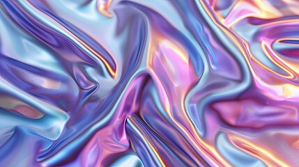 Fototapeta premium Abstract holographic iridescent neon liquid metal texture background. Colorful abstract gleaming fluid material..