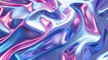 Obraz premium Abstract holographic iridescent neon liquid metal texture background. Colorful abstract gleaming fluid material..