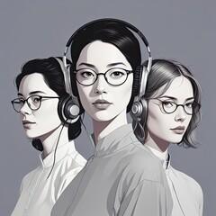 podcast  ilustration cover your content. people is doing a podcast 