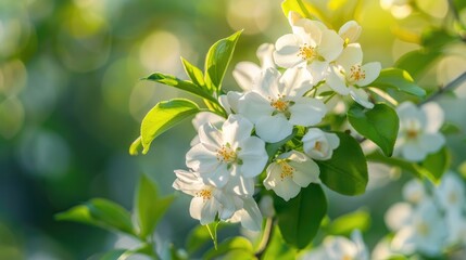 Obraz premium White jasmine blossom on its shrub
