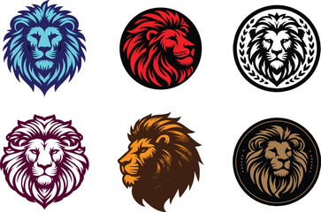 lion heads logo collection
