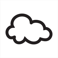 Cloud hand painted with brush. Doodle cloud icon. Png clipart isolated on white background. EPS 10/AI