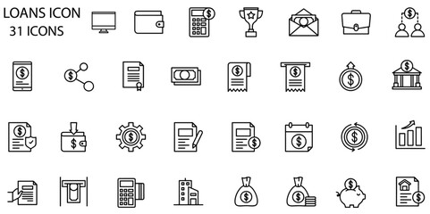 Fototapeta premium Loans line icon